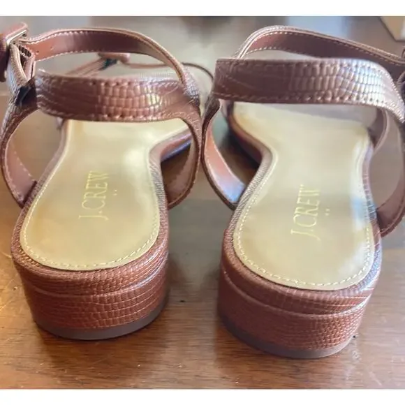 J Crew Factory Wm's Textured Ankle-Strap Sandals Brown Sz 7 NWOB - Picture 5 of 6